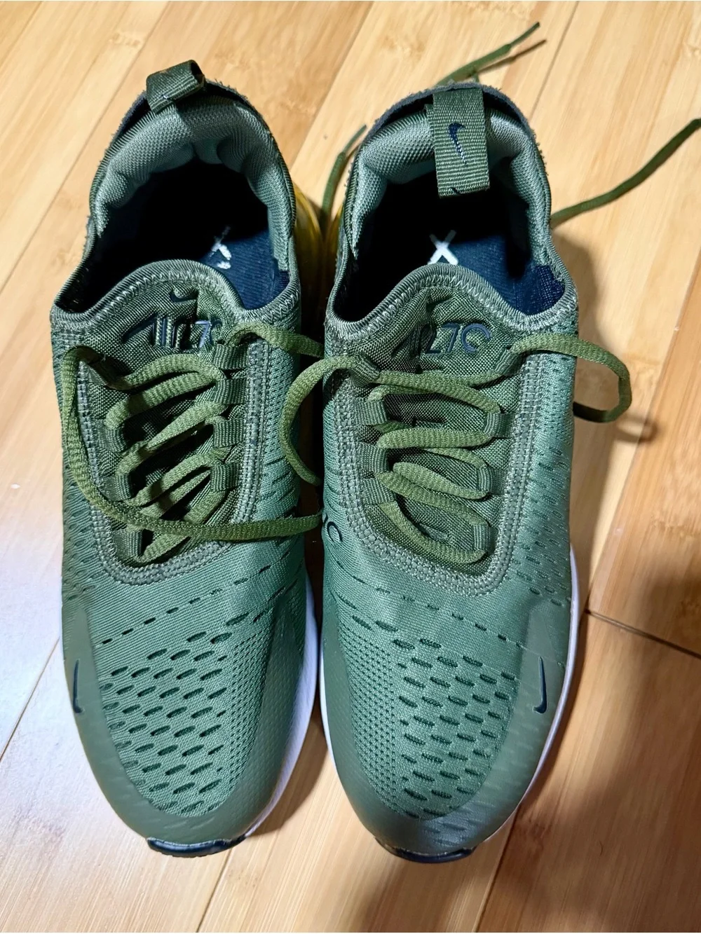 Nike Women's Olive Green Air-Cushioned Knit Sneakers